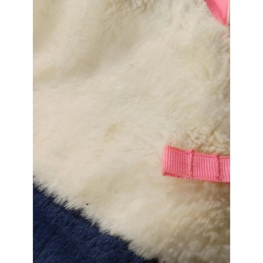 Cat & Jack‎ Jacket Girls Small 6/6X Blue White Colorblock Fuzzy Faux Fur Zip